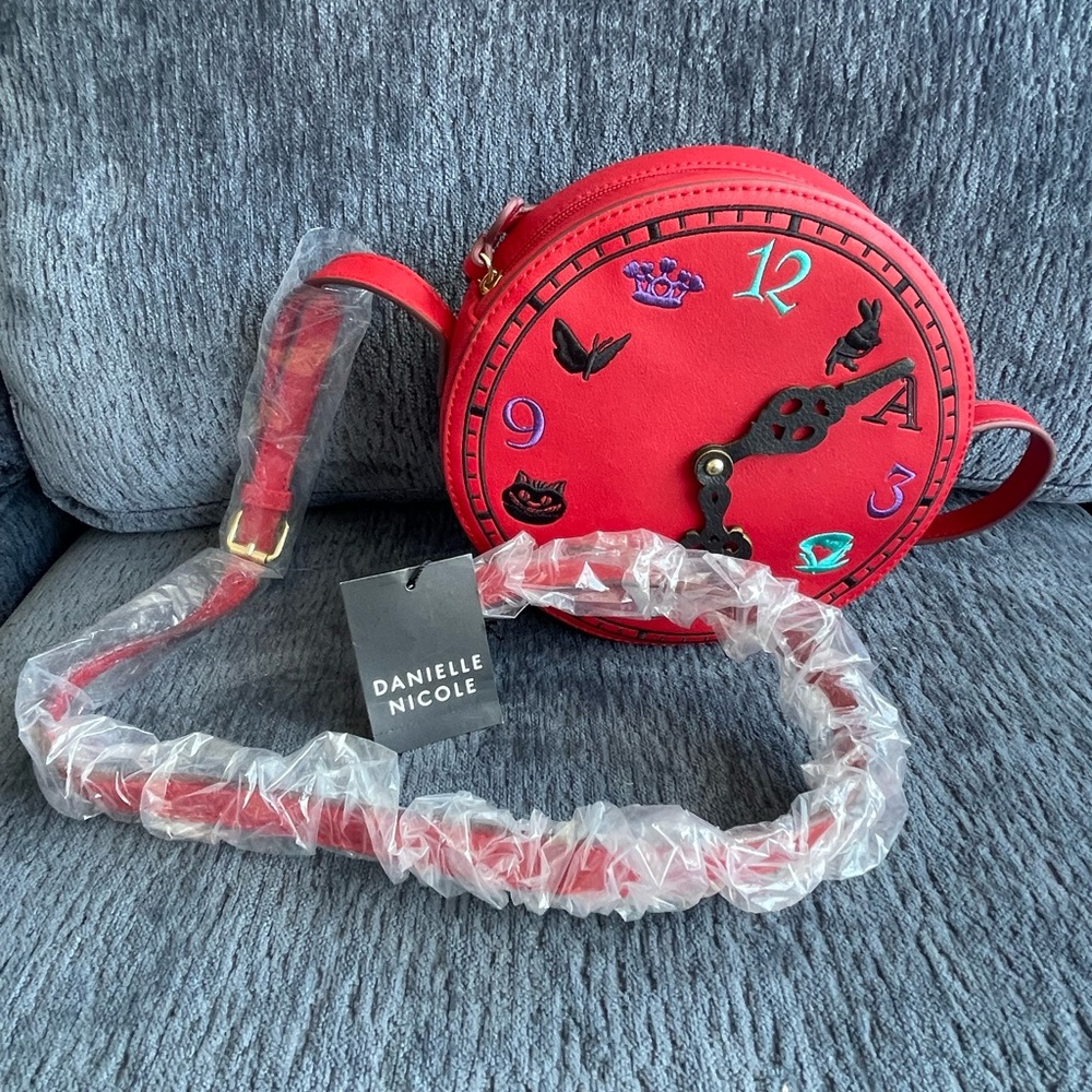 Danielle Nicole Alice in Wonderland Red Clock Bag